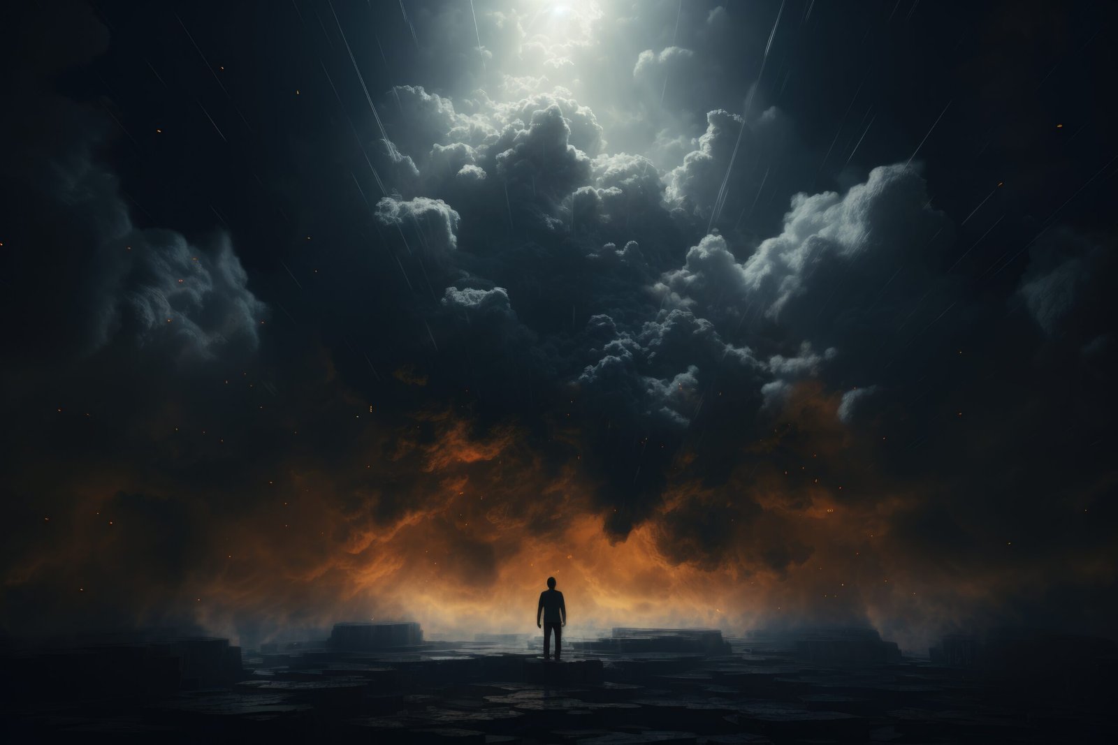 חרדה כללית - דאגנות יתר - עננים כהים מעל אדם - איך להשתחרר מחרדה כללית, מה לעשות עם חרדה מכל דבר, איך לצאת מחרדה כללית