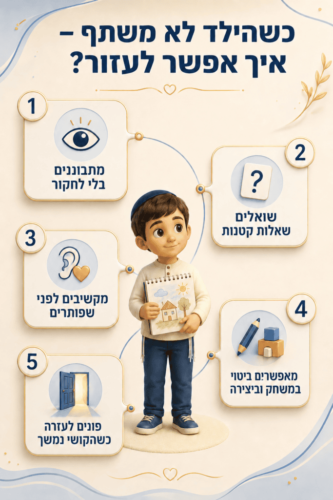 הילא לא משתף ברגשות שלו - כיצד אפשר לעזור לו?