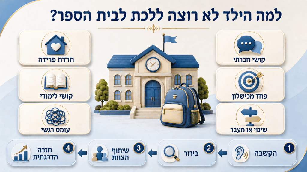 למה הילד לא רוצה ללכת לבית הספר ומה כדאי לעשות במצב כזה?