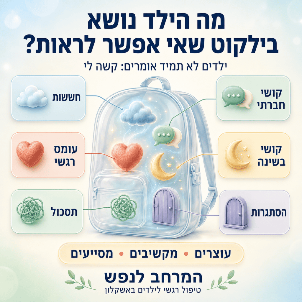 עומס רגשי אצל ילדים - הילקוט הרגשי ומה שיש בו.